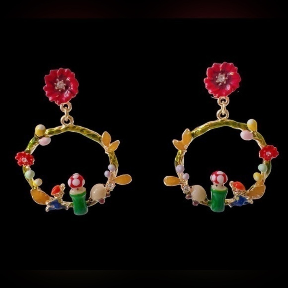COPY - - enamel’s Super Mario Bros & Mushroom 🍄 Earrings